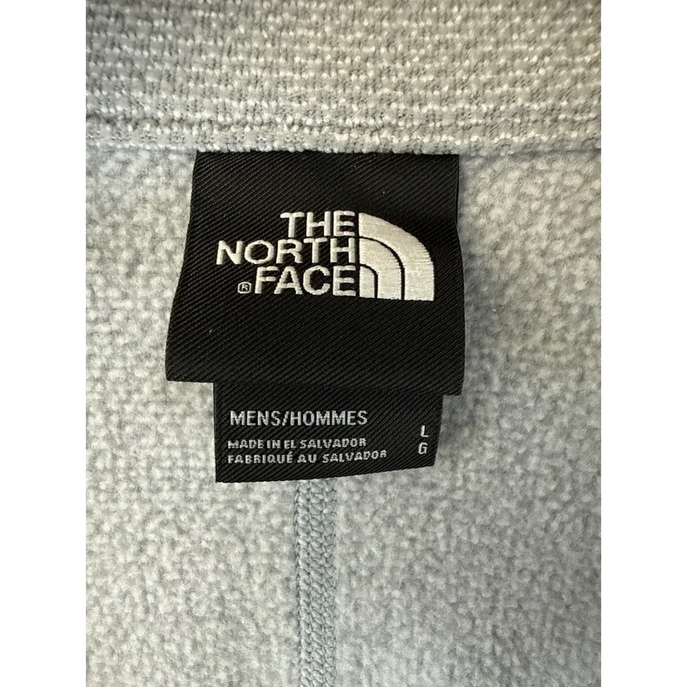The North Face Grey Textured Cap Rock 1/4 Zip Fleece Pullover Men Size L Jogging